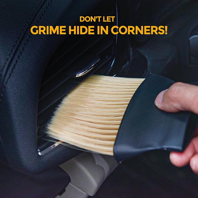 2PCS Car Detailing Brush, Automotive Interior Dusting Brush, Soft Car Interior Cleaning Tool for Dashboard Interior, Leather, Keyboard, Scratch-Free
