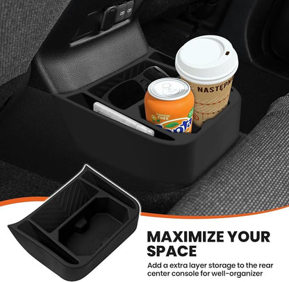 Shademax Rear Center Console Organizer for Toyota Land Cruiser LC250 2024 2025 2026 Accessories Backseat Storage Box Rear Bridge Organizer Insert Land Cruiser Console Air Outlet Tray Silicone Material