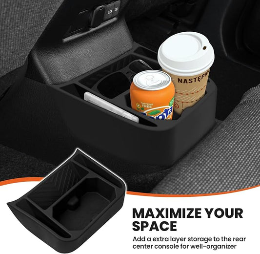 Shademax Rear Center Console Organizer for Toyota Land Cruiser LC250 2024 2025 2026 Accessories Backseat Storage Box Rear Bridge Organizer Insert Land Cruiser Console Air Outlet Tray Silicone Material
