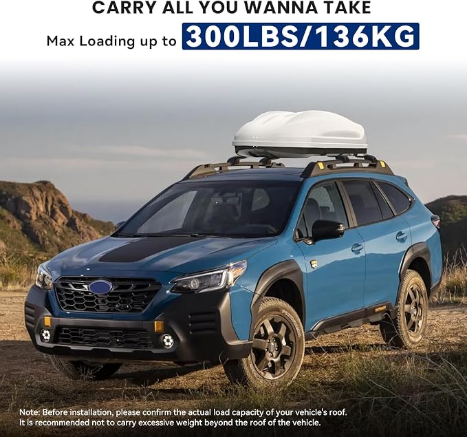 300Lbs Lockable Roof Rack Crossbars Compatible with Subaru Forester Wilderness 2022-2026, Heavy Duty Aluminum Anti-Corrosion Cross Bar Fit Luggage Luggage Kayaks Bicycles Snowboard