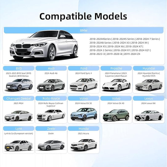 LEXXSON 8G+128G Car Video Box for BMW/Porsche/BYD/Audi/Ford, Android 13 Wireless Ai Box Carplay with Dual WiFi/GPS/Split Screen/HDMI Output