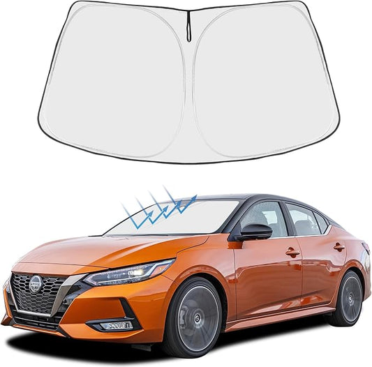 Proadsy Windshield Sun Shade for Nissan Sentra 2026 2025 2024 2023 2022 2021 2020 Custom Fit S, SV, SR, Sedan Accessories Foldable Sunshde Protector Blocks UV Rays Keep Car Cooler