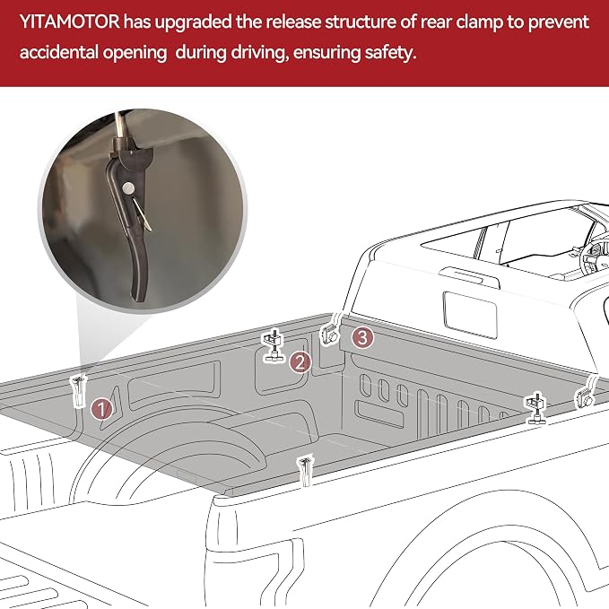 YITAMOTOR Soft Tri-Fold Truck Bed Tonneau Cover Compatible with 2005-2026 Nissan Frontier(NO México), Fleetside 5 ft Bed