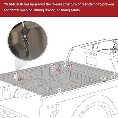 YITAMOTOR Soft Tri-Fold Truck Bed Tonneau Cover Compatible with 2005-2026 Nissan Frontier(NO México), Fleetside 5 ft Bed