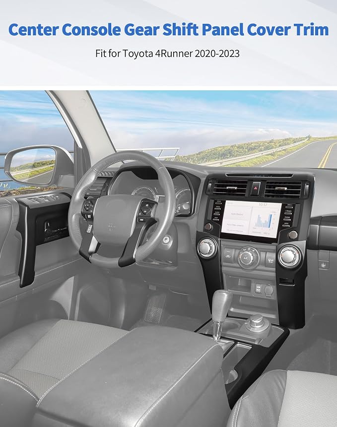 for 4Runner 2020-2023 Matte Black Whole Set Interior Panel Cover Trim Kit, Center Console Gear Shift Dashboard Panel Cover Trim for Toyota 4runner Interior Accessories