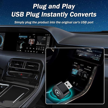 Wireless Carplay Adapter for Dodge Challenger Charger 2017-2023, Plug and Play Car Play Wireless Adapter, 2 in 1 CarPlay Accessories, Auto Reconnect,A