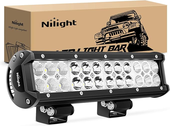 Nilight LED Light Bar 12 Inch 72W 5040LM Spot Flood Combo Off Road Driving/Fog Boat Work Lamp for Truck Pickup Golf Cart SUV ATV UTV 4x4 Van Camper