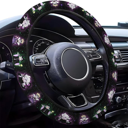 GENANY Dark Queen Steering Wheel Cover, Non Slip Polyester Car Wheel Protector for Car SUV Truck, Universal 15 Inch