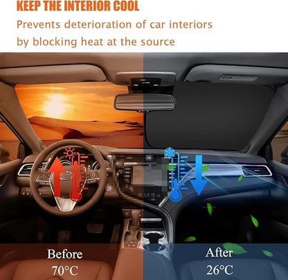 Toyota Corolla Windshield Sun Shade Cover for 2014-2023 Toyota Corolla 4-Layers Front Window Shade 240T Sunshade Sun Visor Protector Foldable Blocks UV Rays (Not for Corolla Cross) (2014–2023 Corolla)
