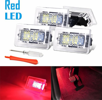 Prutomr Upgrade Replacement LED bulb Kit for Tesla Model 3 X S Y Interior Ambient Accessories Fit Footwell Trunk Frunk Door Puddle Glovebox Lights Brighten Up Easy DIY Install (Red)