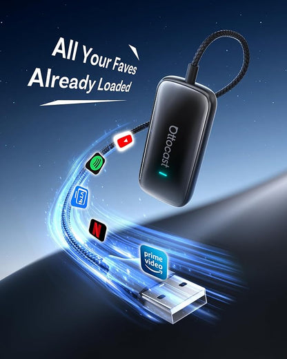 OTTOCAST Play2Video Ultra – Wireless CarPlay & Android Auto Adapter with YouTube, Netflix, Spotify, IPTV | 5GHz WiFi, Auto Connect, No Delay