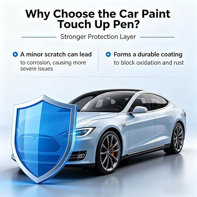Pearl White Multi-Coat(PPSW) Touch Up Paint Compatible with Tesla 2-in-1 Car Scratch Repair Pen for Rock Chips, Door Scratches&Paint Nicks Exact Color Match Quick Dry DIY Fix for Model Y/3/X/S