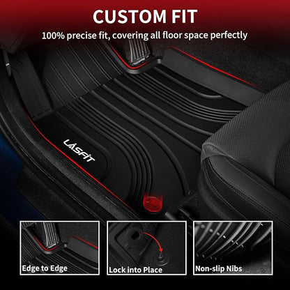 LASFIT Floor Mats Fits for Hyundai Sonata 2020-2026 (Only for FWD & Gas) & Kia K5 2021-2025 (Only for FWD) Custom Fit TPE All Weather Floor Liners Car Mats Accessories, Black