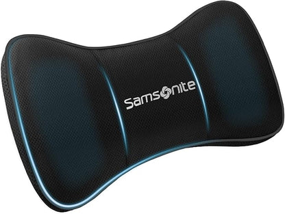 SAMSONITE Travel Neck Pillow – Memory Foam Car Seat Headrest Cushion, Ergonomic Neck Support for Driving, Adjustable, Comfortable Head Rest for Long Trips, Travel Pillow for Cars & Office Chairs