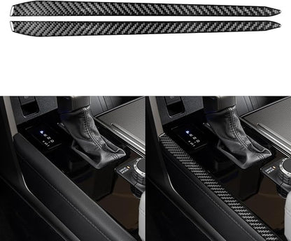 NVCNX Real Premium Carbon Fiber for Toyota Tundra 2022-2026 / Sequoia 2023-2026 2024 2025 Truck Pickup SUV Car Center Console Sides Strip Cover Interior Trim Accessories Overlay Sticker Decal 2PCs