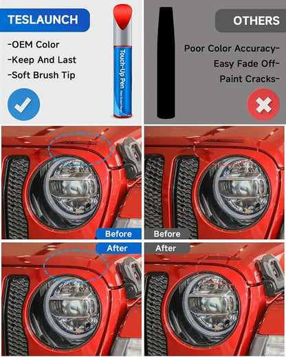 Touch Up Paint Compatible with Jeep Exact Match Touch Up Paint Car Scratch Repair (Firecracker Red(PRC/MRC) Compatible with Cherokee/Wrangler-JK/Wrangler-JK-Unlimited)