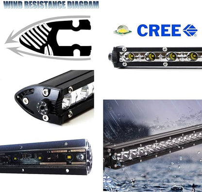 iJDMTOY Hood Scoop Mount 36-Inch LED Ultra Slim Light Bar Compatible with 2014-2021 Toyota Tundra, Includes (1) 108W High Power LED Lightbar, Hood Bulge Mounting Brackets & On/Off Switch Wiring Kit
