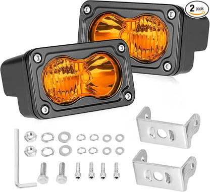 Amber LED Pods, AKD Part 3 Inch CREE LED Amber Fog Lights Pods 40W Spot Flood Combo Off Road Driving Lights Small Chase Lights Ditch Lights Headlight for Dirt Bike Motorcycle Truck UTV ATV SUV Surron