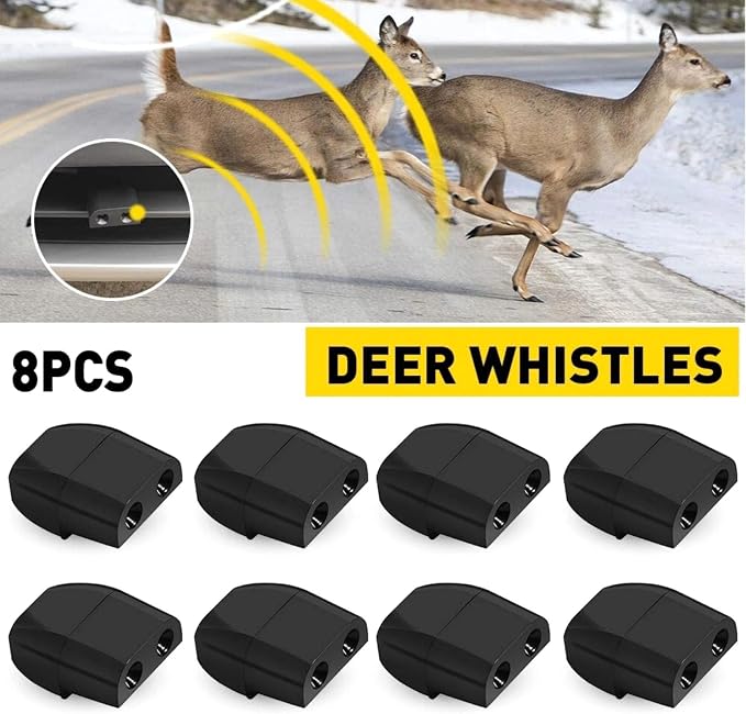 8 Pcs Deer Whistles for Car, Deer Warning Devices Vehicles Horn with Adhesive Tapes