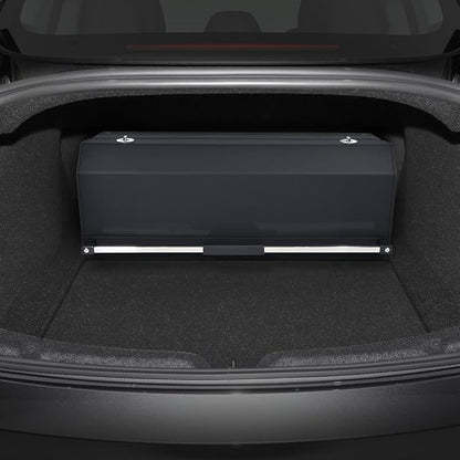 Car Trunk Organizer for 2021-2023 Tesla Model 3, Leather Sturdy Car Storage Organizer Trunk Organizer for Suv with Lid and Push-pull Handle (Black, 30.7 * 11.4 * 12.2in)