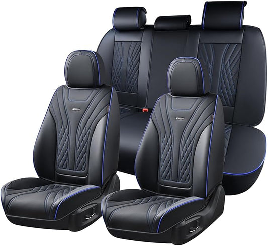 Coverado Car Seat Covers, Car Seat Covers Front Seats, 2-Pack Front Seat Cover, Nappa Leather Waterproof Seat Covers, Car Seat Protectors, Automotive Seat Covers Universal Fit for Most Vehicles