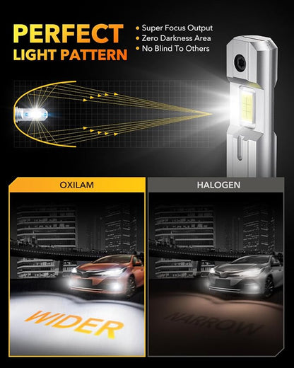 OXILAM H1/H1LL LED Bulbs 30000LM 6500K White Ultra-Bright, 5 Min Quick Install, 60000H Lifespan, No Flicker, 99% Compatibility