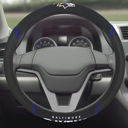 FANMATS NFL Unisex-Adult Embroidered Steering Wheel Cover