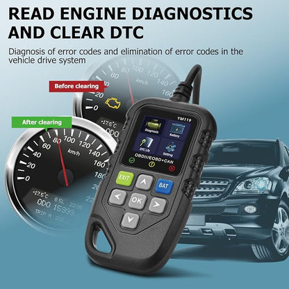 Universal OBD II Scanner Diagnostic Tool Car Engine Fault Code Reader CAN Diagnostic Scan Tool, Read and Clear Error Codes for 1996 Cars