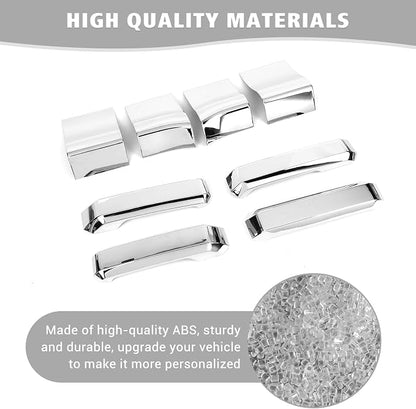 Jimen Compatible with Ford F150 4 Door 2015-2020, 8PCS Inner Door Handle Cover Trim Kits (Chrome)