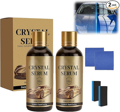 PTZ Crystal Serum for Cars – Advanced Graphene Ceramic Coating for Cars, Deep Gloss & Self-Cleaning Effect, 9H+ Hardness Anti-Scratch for Cars, Glass & Wheels (2PCS)