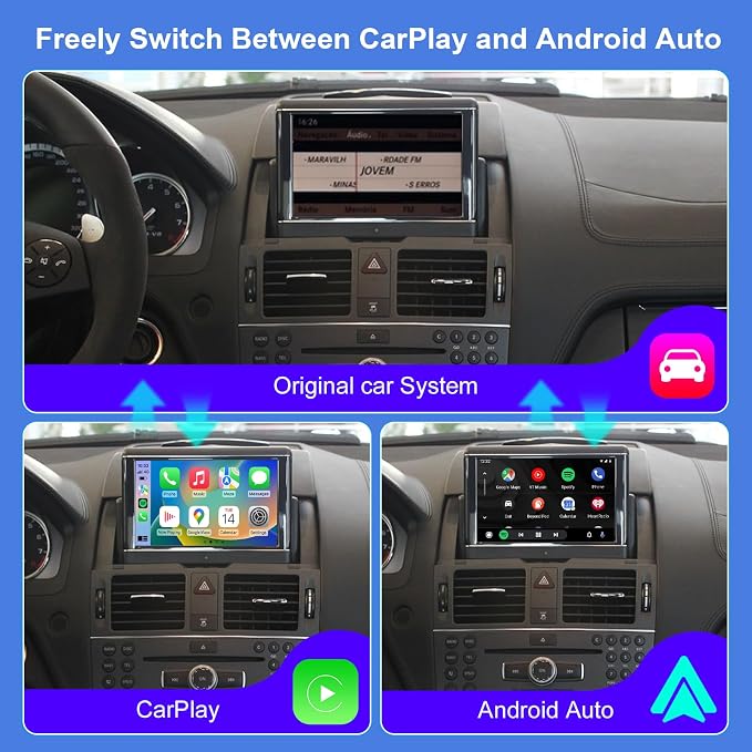 Gen3 NTG4.0 Wireless Carplay Android Auto Adapter for Mercedes Benz C E CL CLS S SL Class W204 W211 W219 C216 R230 W221 Support YouTube, Mirrorlink, Reverse Camera (Add HDMI)