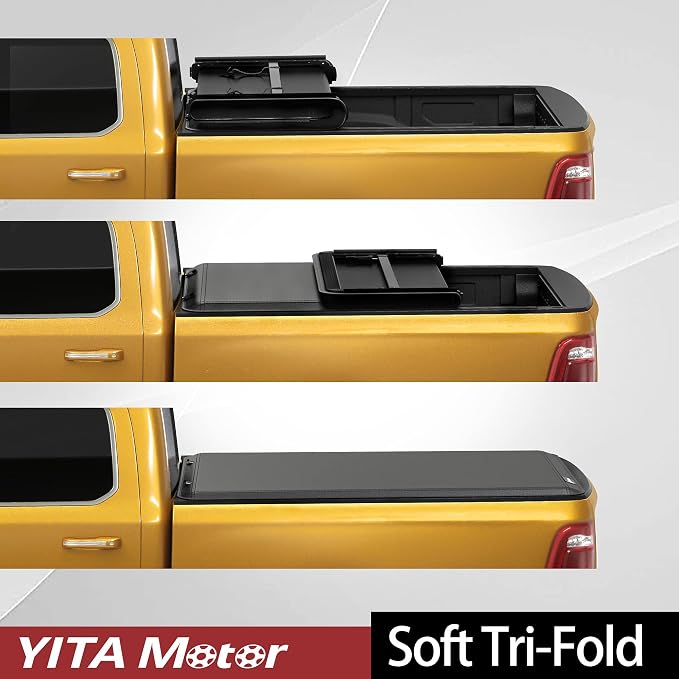 YITAMOTOR Soft Tri-Fold Truck Bed Tonneau Cover Compatible with 2005-2026 Nissan Frontier(NO México), Fleetside 5 ft Bed