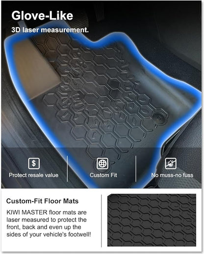 KIWI MASTER Floor Mats & Cargo Mat for 2015-2023 Jeep Renegade, OEM Replacement 82214194 82214195, All Weather Car Mats, Custom Fit TPE Floor Liners, Front & Rear & Tray Trunk Mat Set, Black