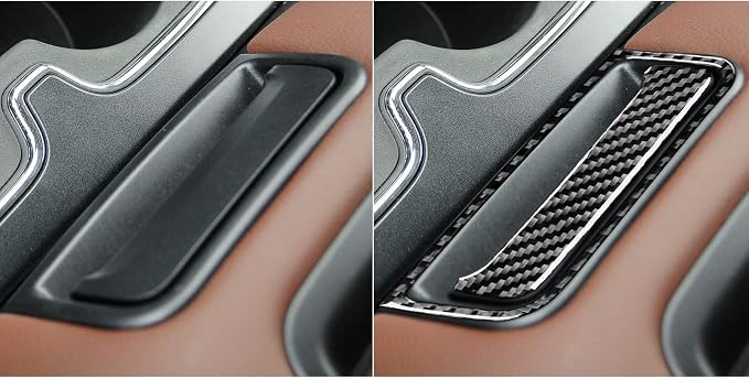 Real Premium Carbon Fiber Fit for Chevy Silverado/GMC Sierra 1500 2014-2018 for 2500/3500HD 2015-2019 Car Center armrest Switch Trim Decals Sticker Auto Interior Accessories Cover Black
