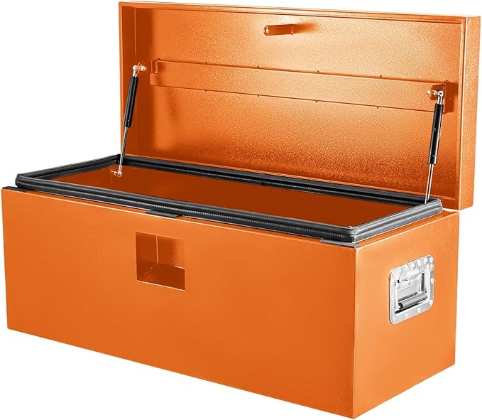 IDEALHOUSE Truck Bed Tool Box and Trailer Tongue Box - 30" Black Steel Storage Chest for Pickup Trucks, RVs, Trailers, Vans, 30"x 15"x 15"