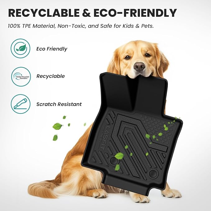LASFIT Floor Mats for Toyota RAV4 2026 Hybrid (Not Fit Plug-in Hybrid) All Weather Automotive Floor Mats for RAV 4 TPE Custom Fit Floor Liner 1st & 2nd Row Car Accessories, Lifespan 5 Years+, Black