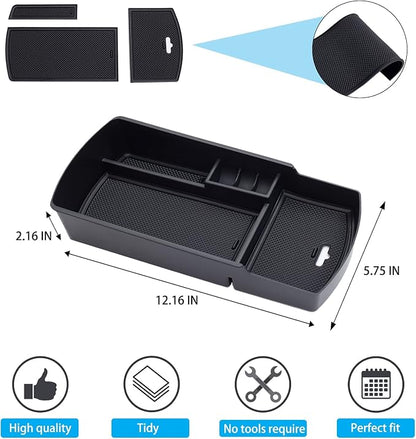 PIMCAR Center Console Organizer for Honda Accord 2018 2019 2020 2021 2022 ABS Plastic Material Armrest Box Insert Tray Pallet Accessories (NOT Fit for Manual Transmission Models) —Black