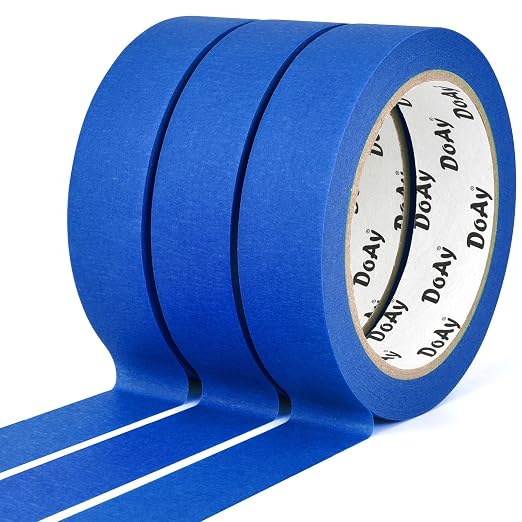 3 Pack Blue Painters Tape - Masking Tape 1 Inch Wide - Multi-Surface, Smart Adhesion, Indoor & Outdoor - 300FT Total - Paint Tape for DIY, Labeling, Art, Car, General Purpose (#3910)