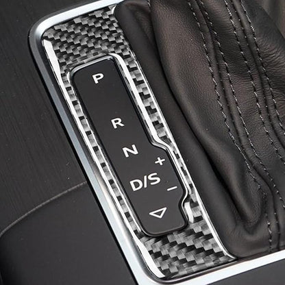 Real Premium Carbon Fiber Decor Compatible with Audi A3 S3 RS3 8V 2013 2014 2015 2016 2017 2018 2019 Car Automatic Gear Shift Panel Decal Auto Interior Accessories Sticker Black