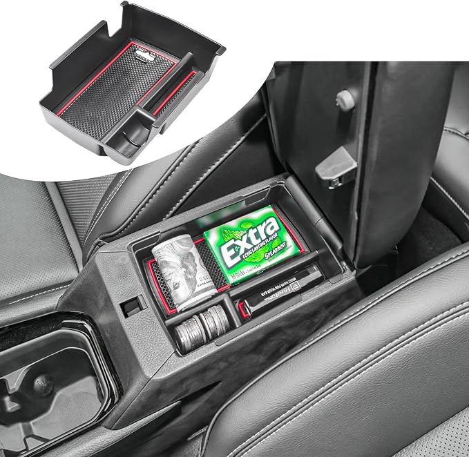 RUNROAD Center Console Organizer Tray Compatible with Jeep Compass 2022 2023 2024 2025 Accessories, Coin Holder Armrest Tray Secondary Storage Box Insert Console Organizer Card, Red (NOT For Ltd)