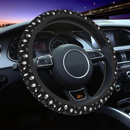 Gothic Steering Wheel Covers Non Slip Neoprene Universal 15 Inch Steering Wheel Protector Car Cover for Men Women