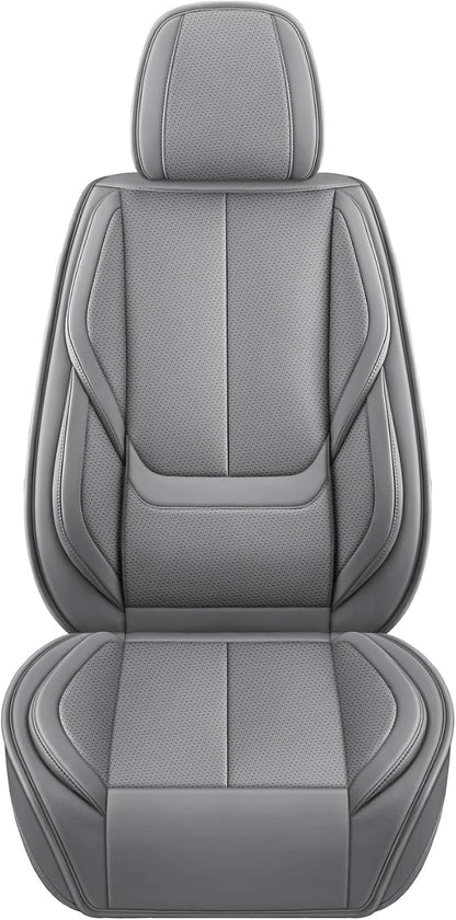 MINGBRON Front Car Seat Covers, Leather Car Seat Covers, Fit for Most Cars SUV and Most Sedan Grey