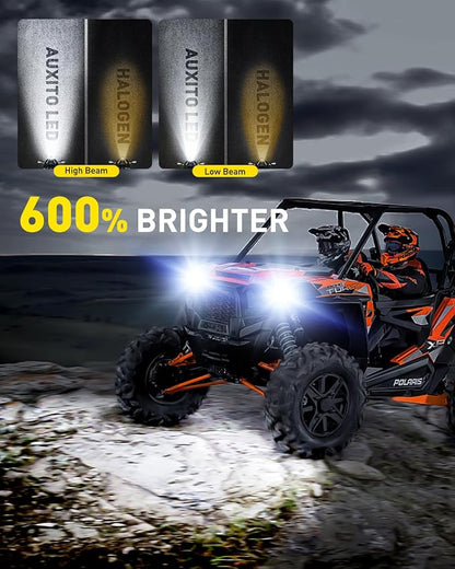 AUXITO H6M P15D LED Motorcycle Light Bulbs Hi/Lo Beam T19 H6 6500K Cool White 5000LM for ATVS UTVS, Plug and Play, Pack of 2