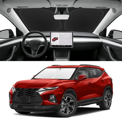 Custom Fit Windshield Sun Shade for Chevy Blazer 2019-2026, Blocks UV & Heat, Front Window Sunshade Accessories, Easy Fold & Store Keep Your Car Cooler