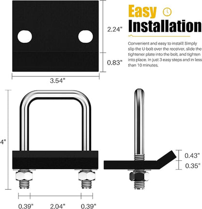 ARKSEN Waterproof Hitch Cargo Carrier Bag with Combination Lock for Truck SUV RV Trailer- Include Net, Heavy Duty Stainless Steel Hitch Tightener, Anti-Rattle Stabilizer, 2 pcs 19.7Ft Straps