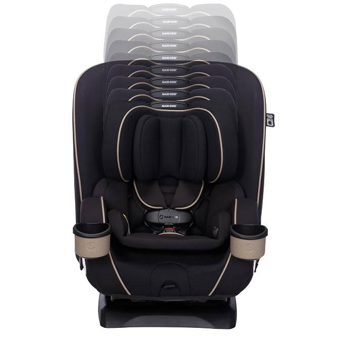 Maxi-Cosi Kani 4-in-1 Infant Kids Convertible Car Seat, Rear-Facing Forward-Facing Carseat, Booster, Slim Fit, Magnetic Buckle, 5-Position Recline, Fits 5-100 lbs, 19-57 in, Caspian Caviar