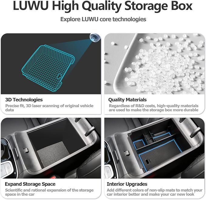 Center Console Organizer Compatible with 2025 2026 Hyundai Tucson SEL/SE Armrest Storage Box Armrest Console Organizer 2025 Tucson Accessories (ONLY FOR TUCSON SEL/SE/XRT,NOT FOR PHEV&Limited&N-Line)