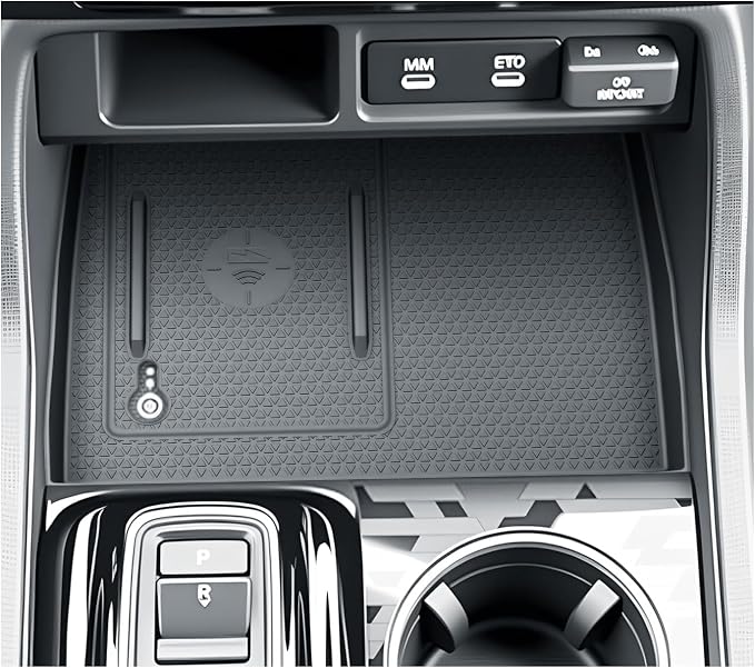 BIBIBO 4Pack for New 2026 Honda Pilot Center Console Organizer 2026 Pilot Console Armrest Tray+Cup Holder +Wireless Charging Mat +Central Divider Insert Organizer 2026 Honda Pilot Accessories