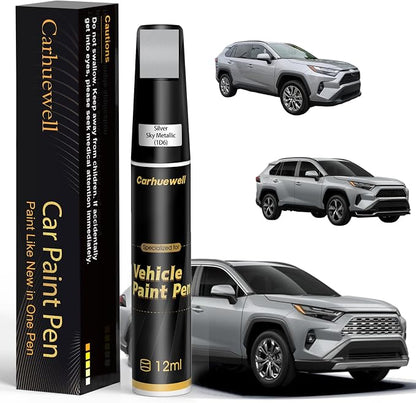 1D6 Silver Sky Metallic Touch Up Paint Compatible with Toyota, Exact Match Car Paint Pen Automotive Scratch Repair Remover Kit Quick & Easy Solution for Vehile Chips