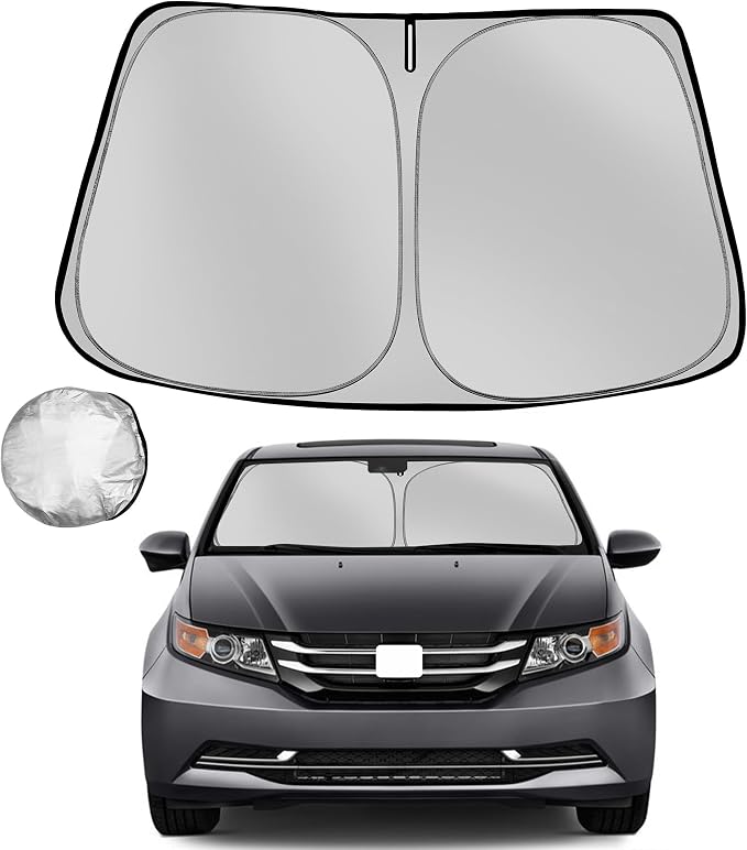 Windshield Sun Shade for 2011-2017 Honda Odyssey(Not Fit Touring Elite) Minivan Foldable Sunshade for Front Window Blocks UV Rays and Heat Automotive Interior Protector Custom Fit Accessories